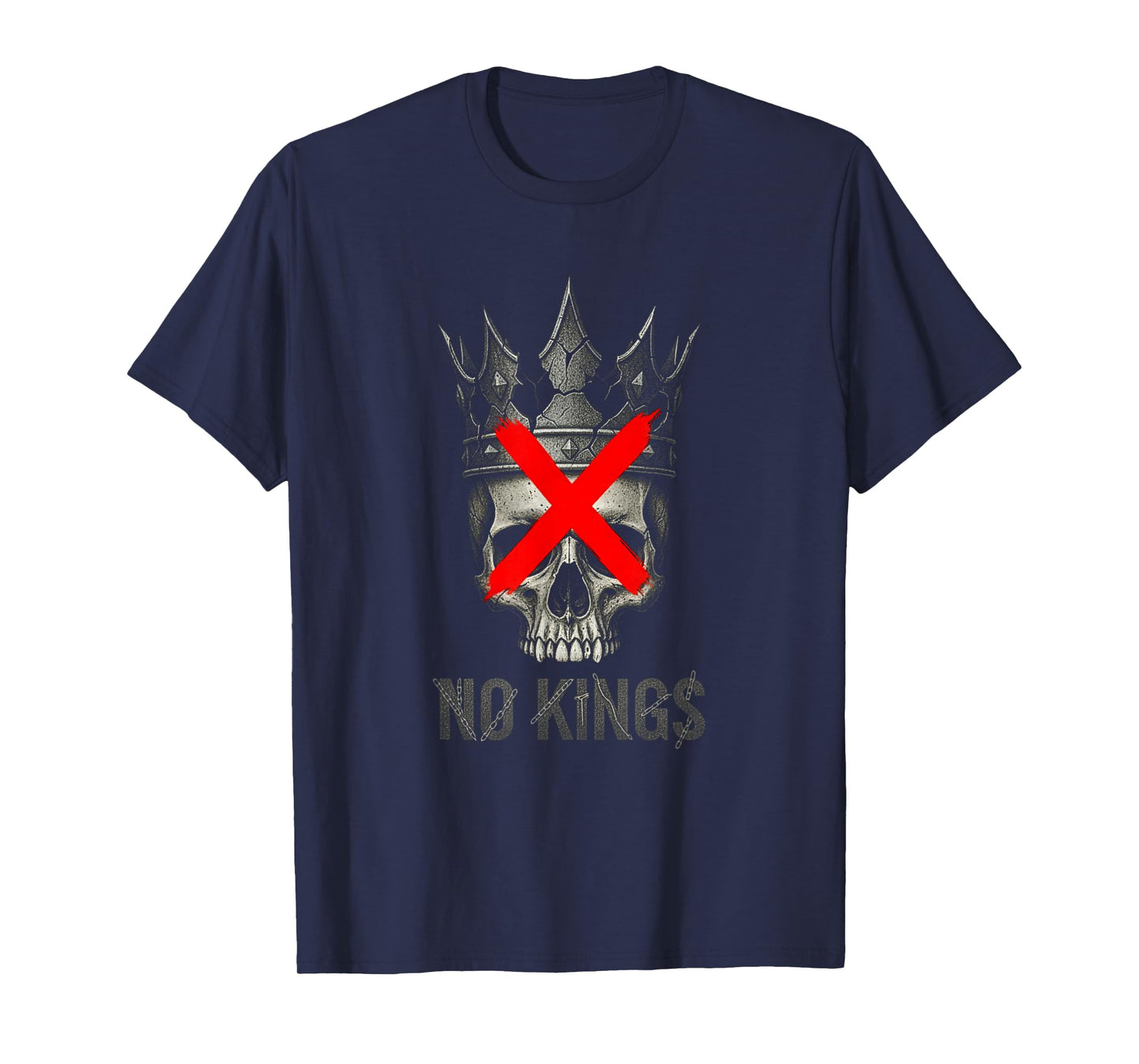 No Kings Skull Fusion Dark Art Crown X Symbol T-Shirt