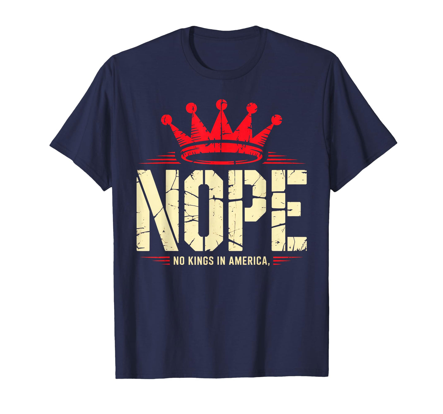 Funny No Kings Halloween 2025 Distressed USA Flag Women Men T-Shirt