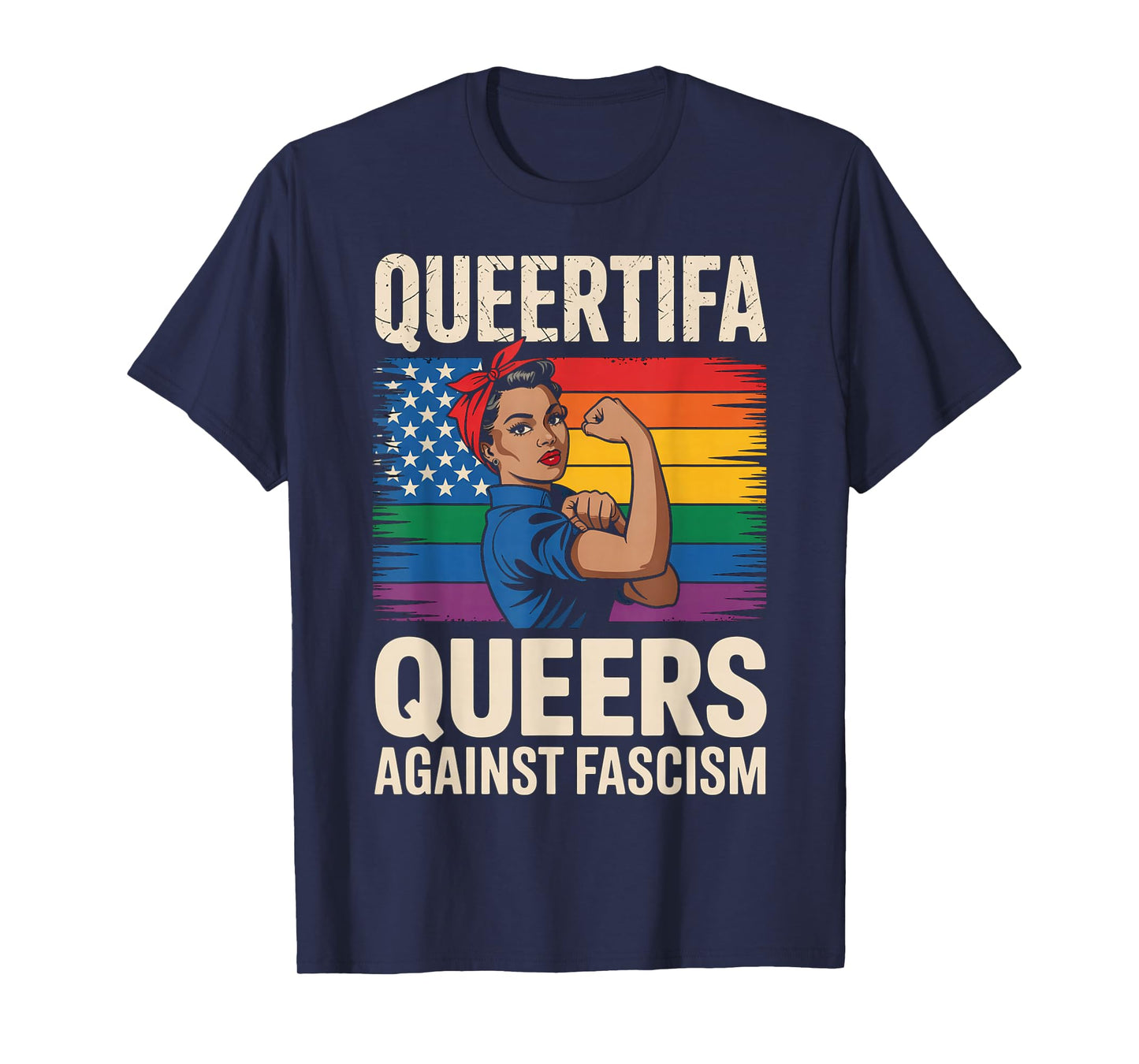 Queertifa Black Queers Against Fascism Resist No Kings LGBTQ T-Shirt