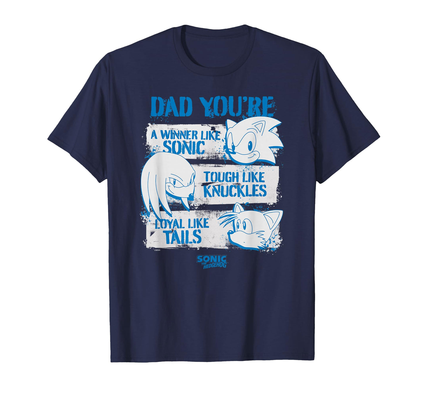 Sonic The Hedgehog Father's Day Dad Qualities Distressed T-Shirt
