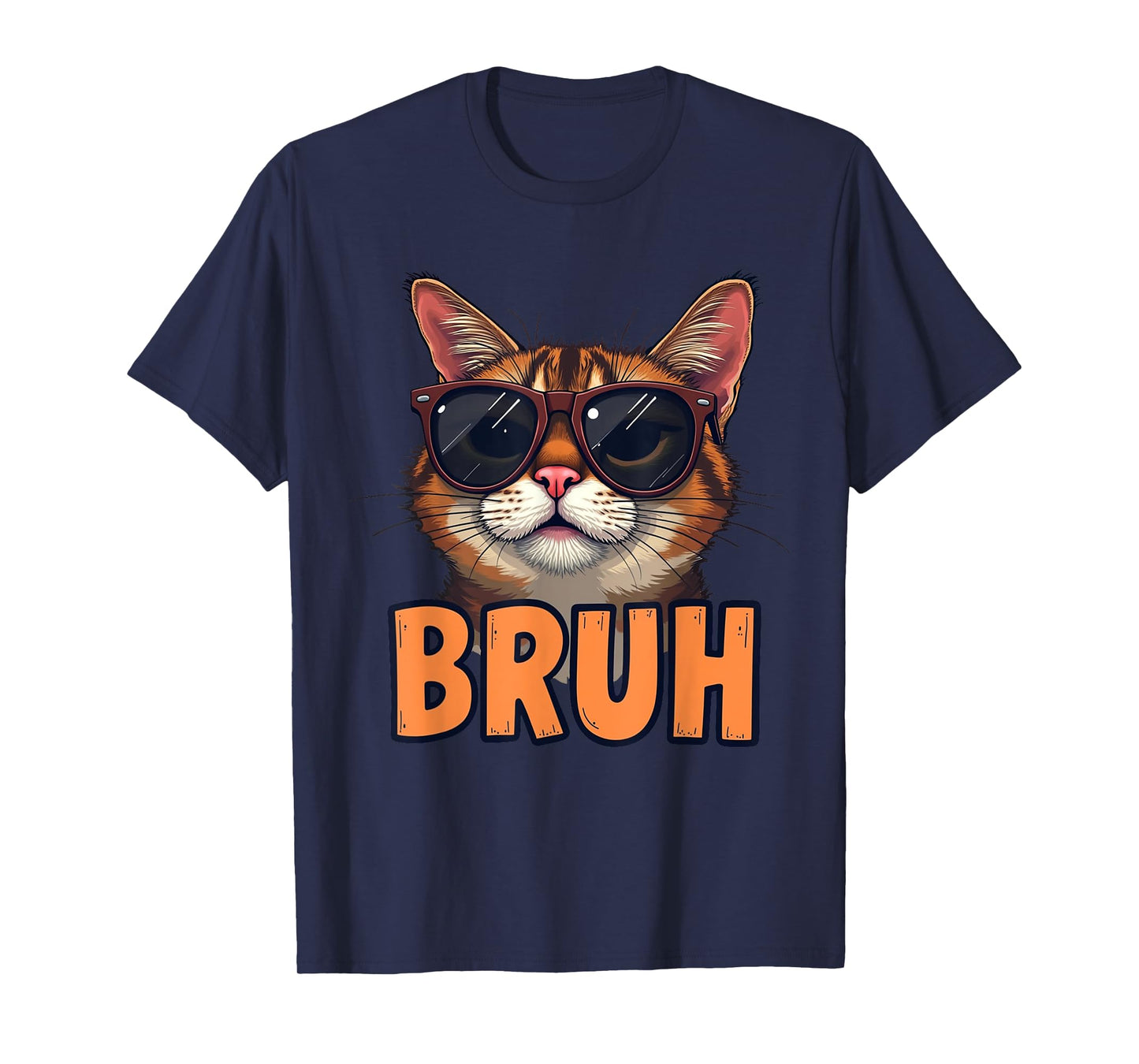 Meme saying Cat BRUH sunglasses for kids Men teens T-Shirt