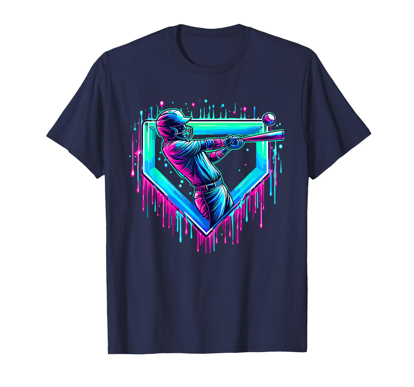 Baseball Player Drip Boys Dripping Ice Cream Youth T-Shirt