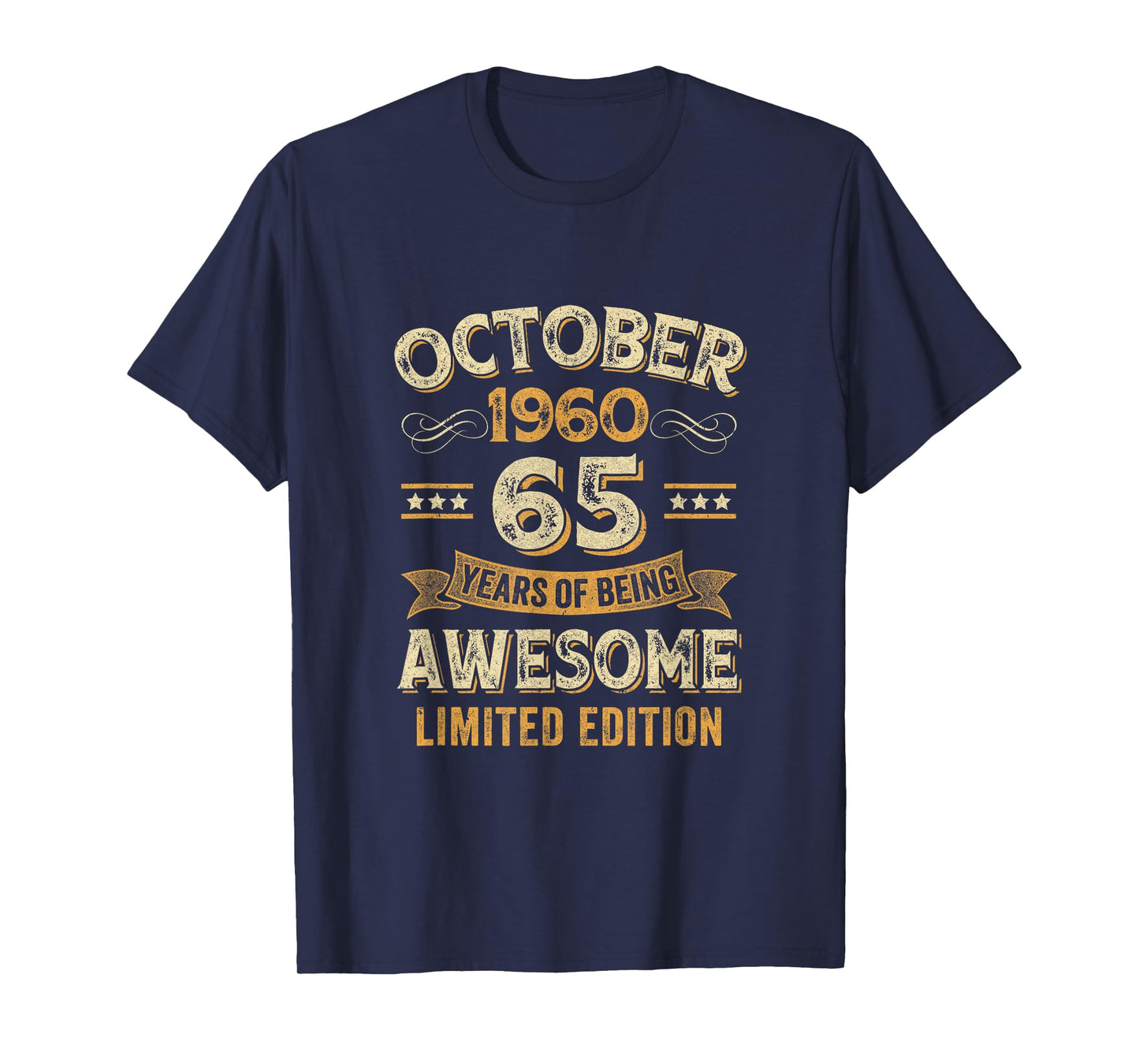 65 Years Awesome Vintage October 1960 65Th Birthday T-Shirt