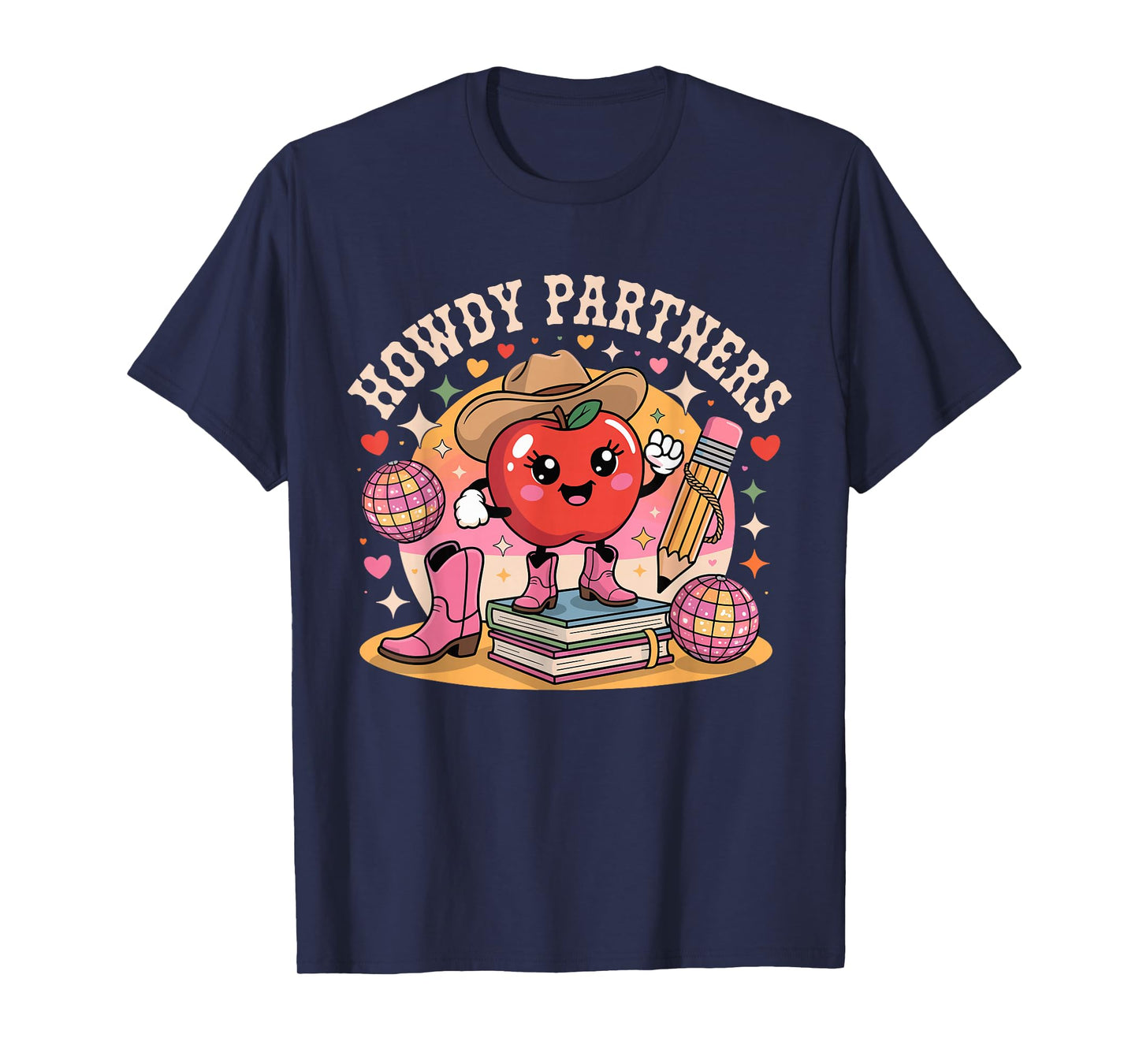 Retro Howdy Partners Cowgirl Cowboy Teacher Back to School T-Shirt