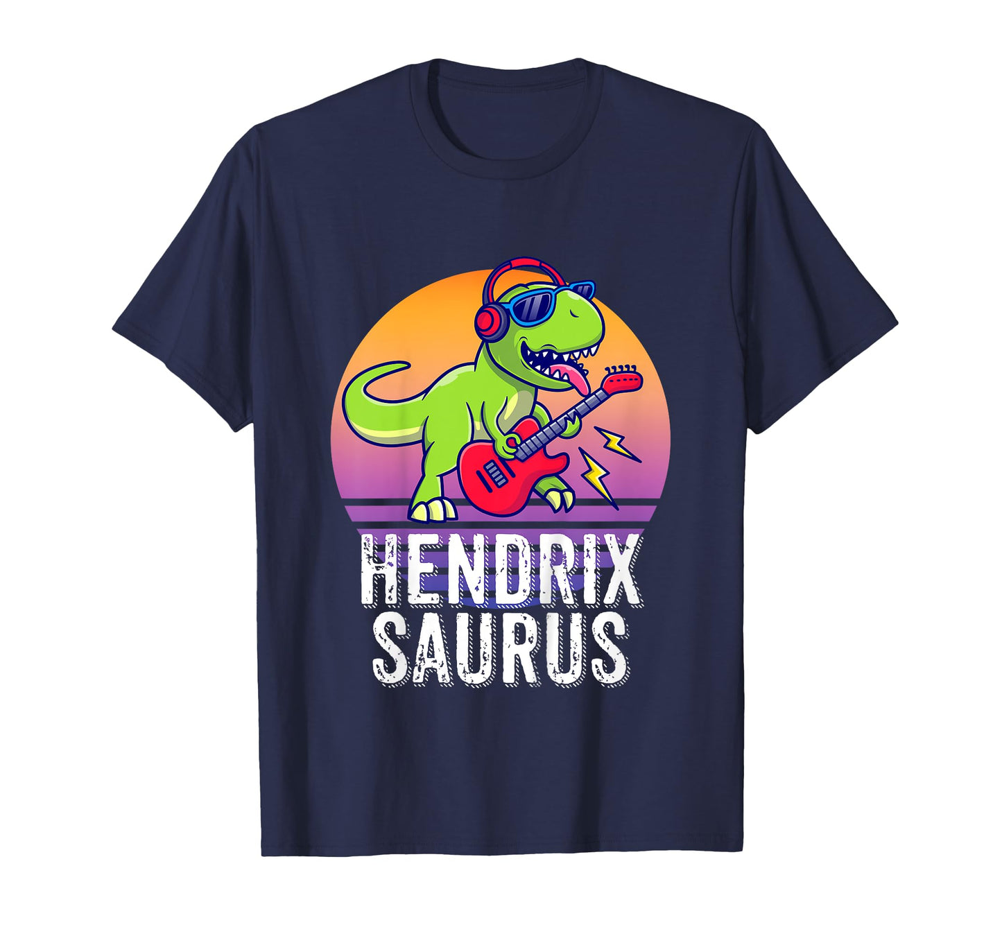 Hendrixsaurus - Gift for Hendrix T-Shirt: Girls X-Small, Black, Cartoon, Birthday, Dinosaur-Themed Children's T-Shirt