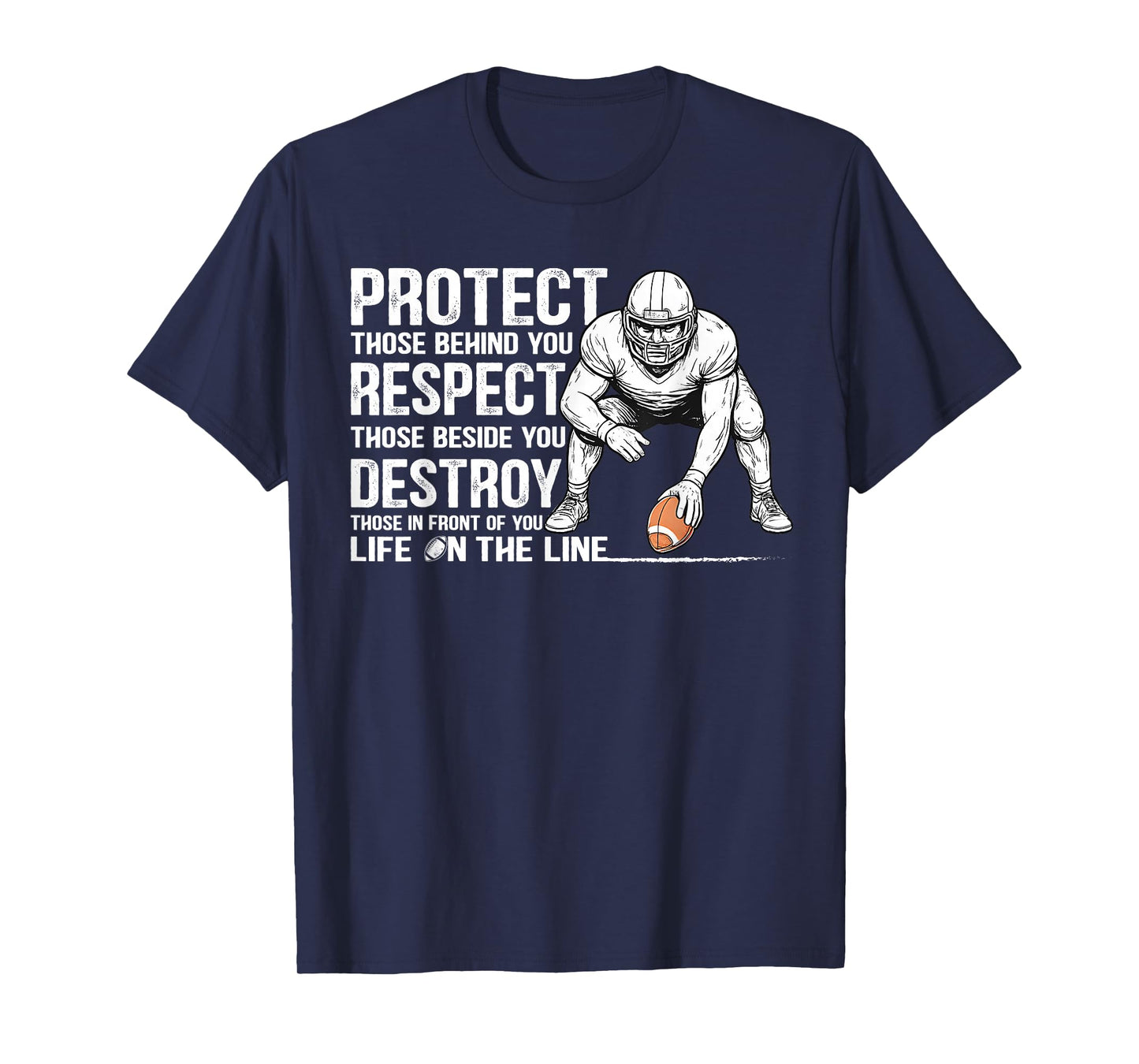 Vintage Protect Respect Destroy Offensive Lineman Football T-Shirt
