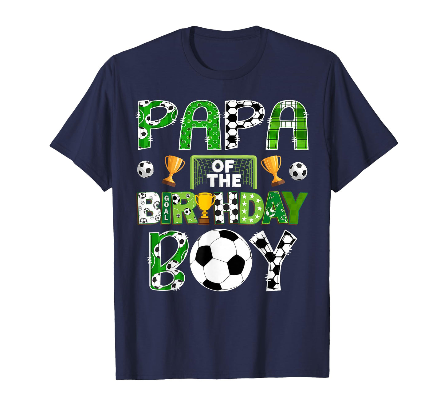 Papa Of The Birthday Boy Soccer Player Game Day T-Shirt
