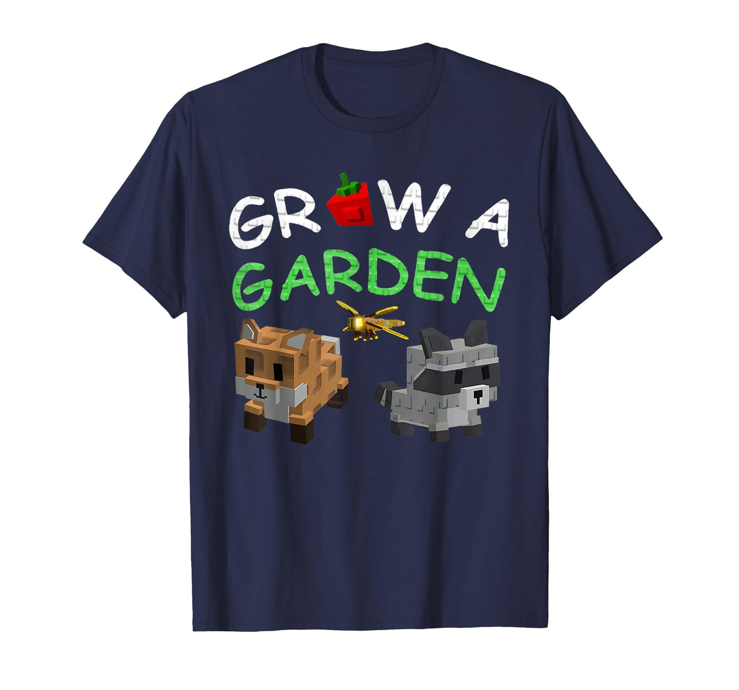 Grow A Garden Pet Raccoon & Red Fox Gamer Design T-Shirt
