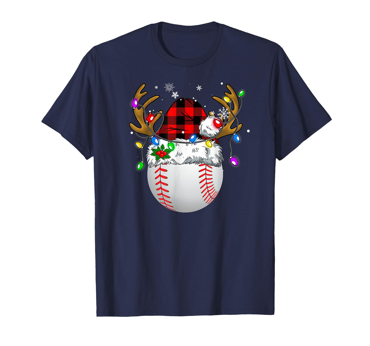 Baseball Santa Sports Men Boys Christmas Baseball Player T-Shirt