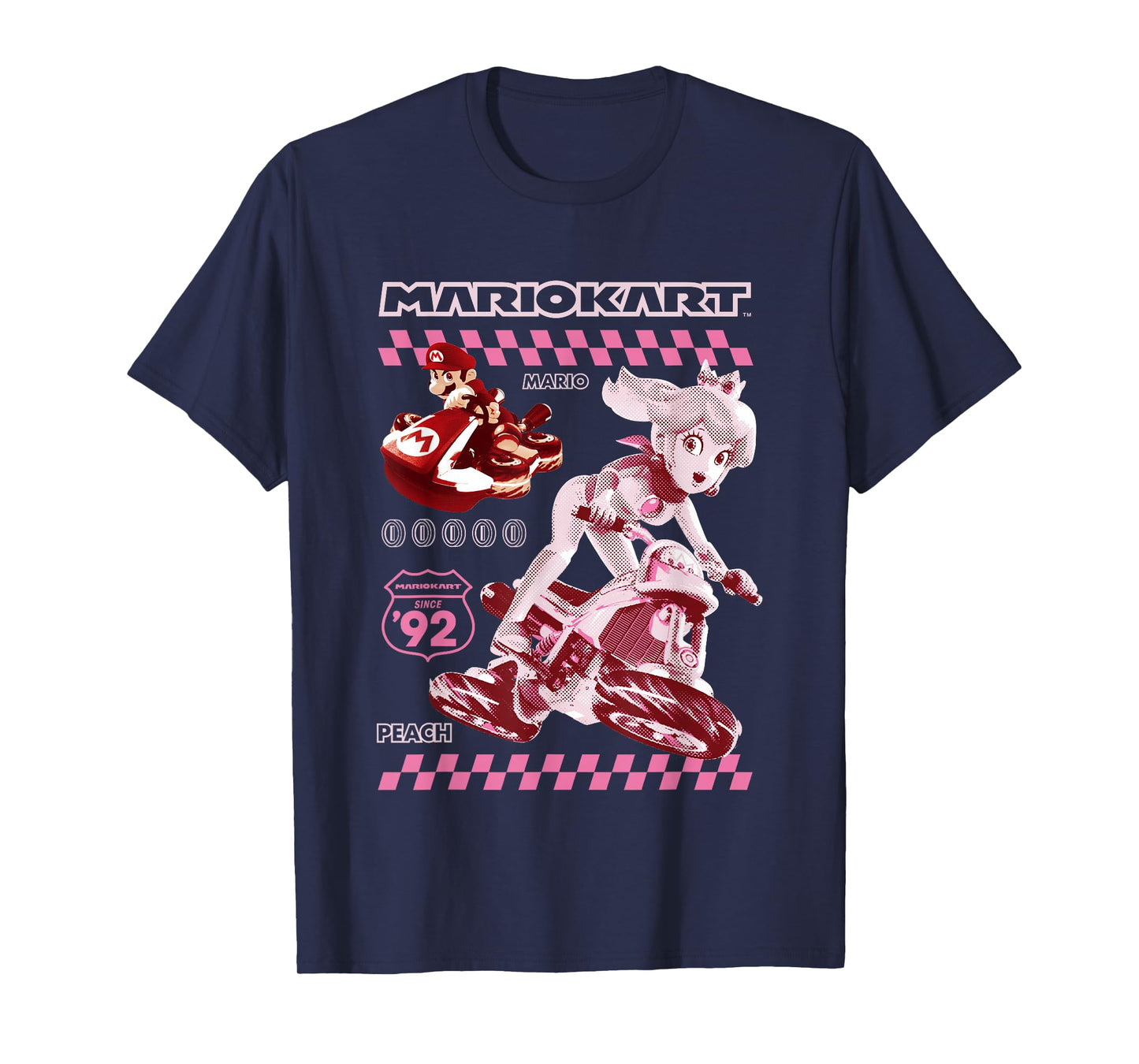 Mario Kart 8 Princess Peach & Mario Racing Poster T-Shirt