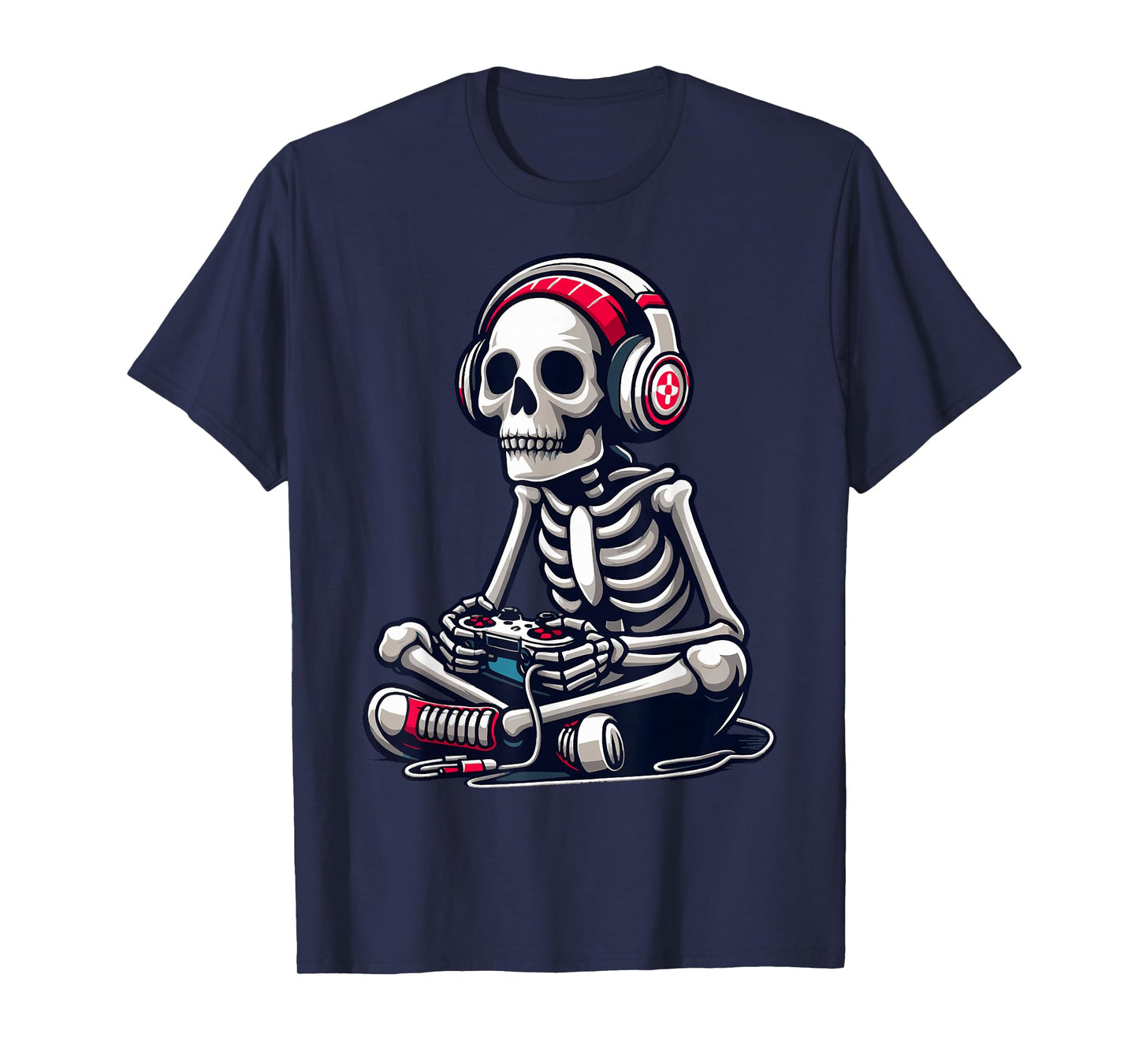 Skeleton Gamer Video Gaming Boys Men Kids Children Halloween T-Shirt