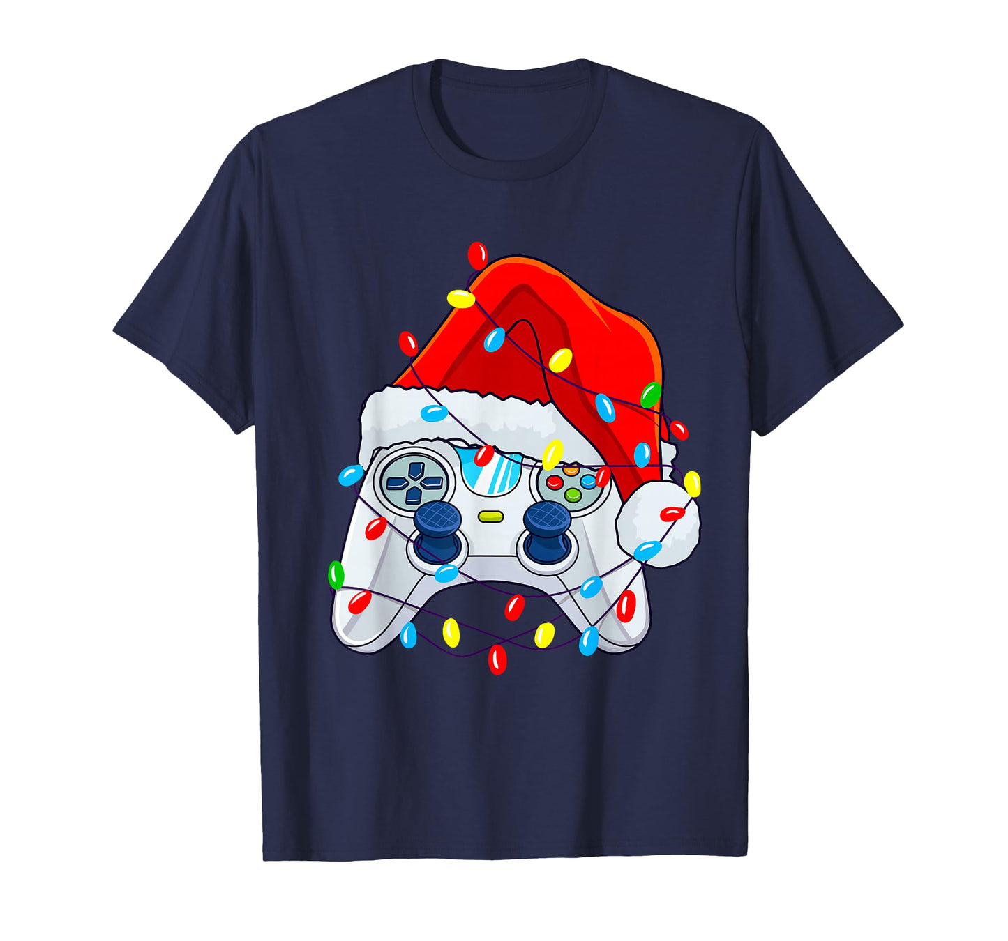 Video Game Controller Christmas Santa Hat Gamer Boys T-Shirt