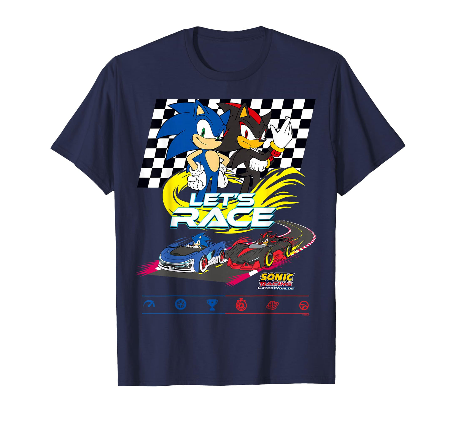 Sonic Racing CrossWorlds - Sonic VS Shadow Let's Race T-Shirt