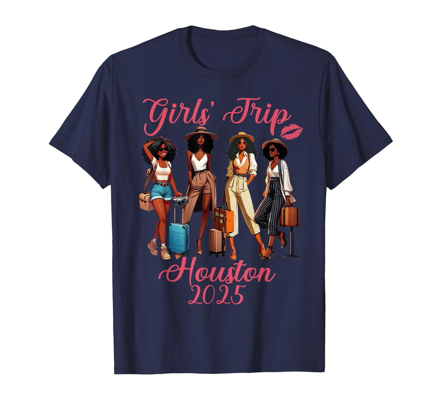 Houston Girls Trip 2025 Black Girls Birthday Squad Vacation T-Shirt