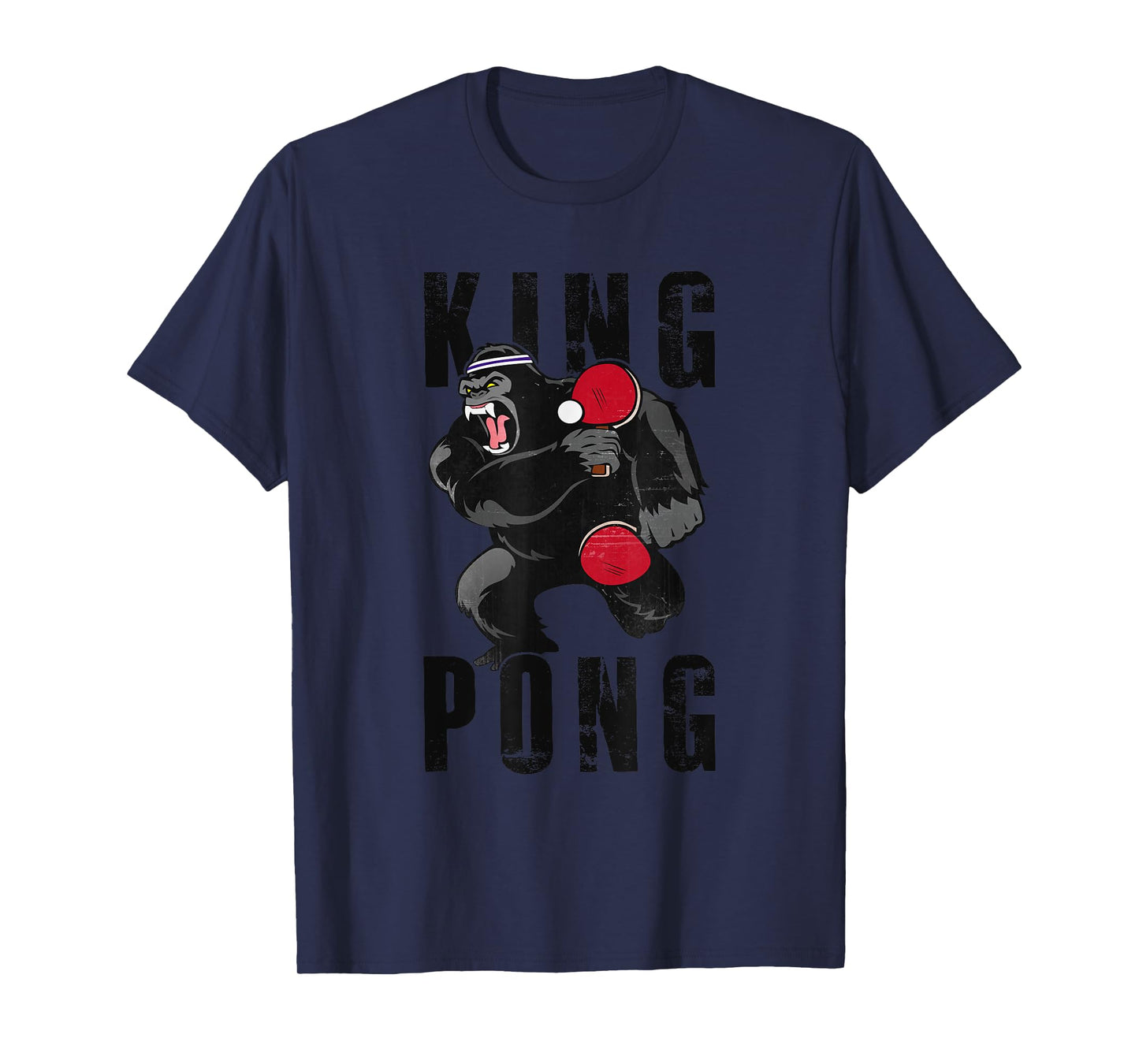 Vintage King Pong - Ping Pong Table Tennis Player Game Gift T-Shirt