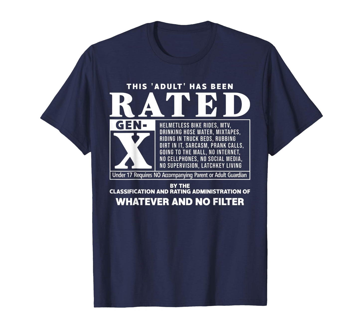 Funny Rated Gen X Generation X 80s Kid Humor T-Shirt