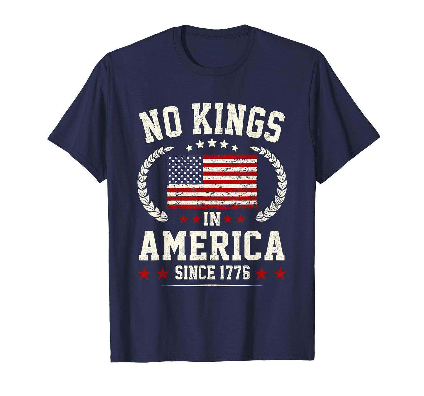 No Kings in America America Flag Vintage No Kings Vintage T-Shirt