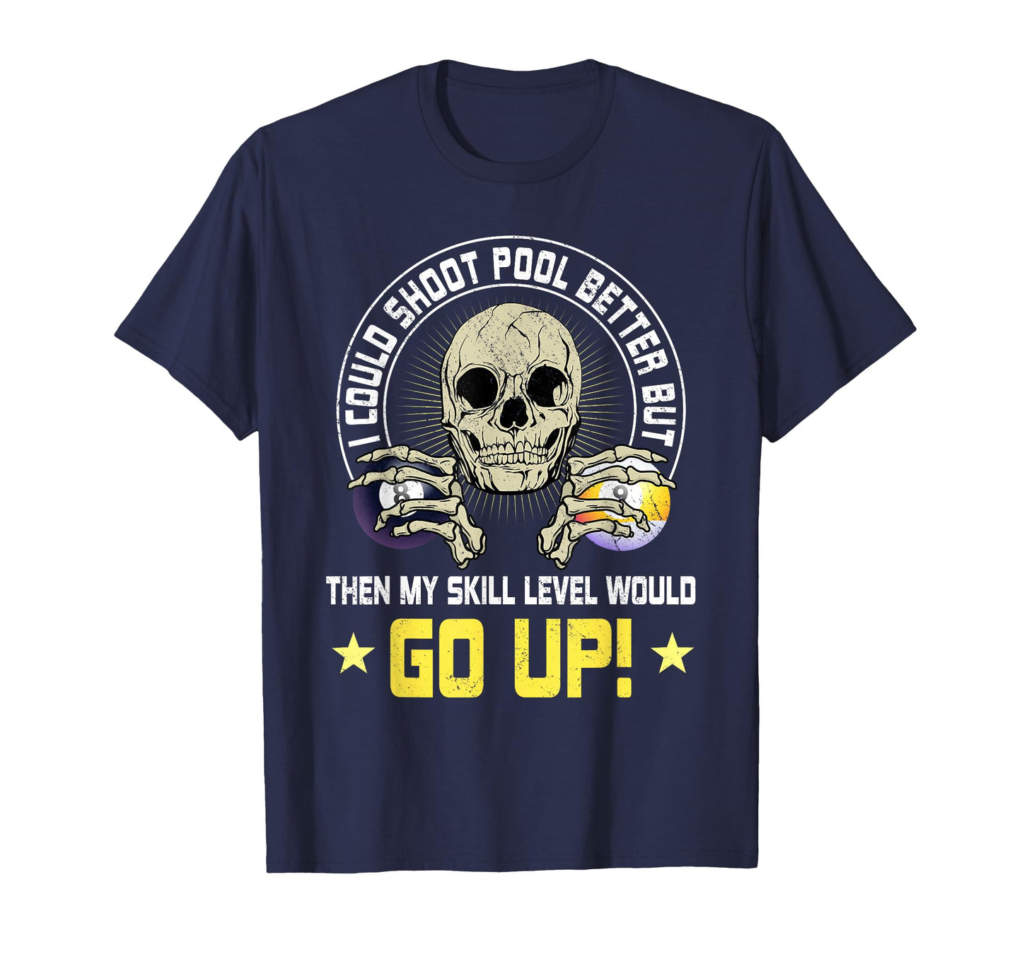 Billiards Skull Pool Snooker Billiard Ball Table Nine-ball T-Shirt