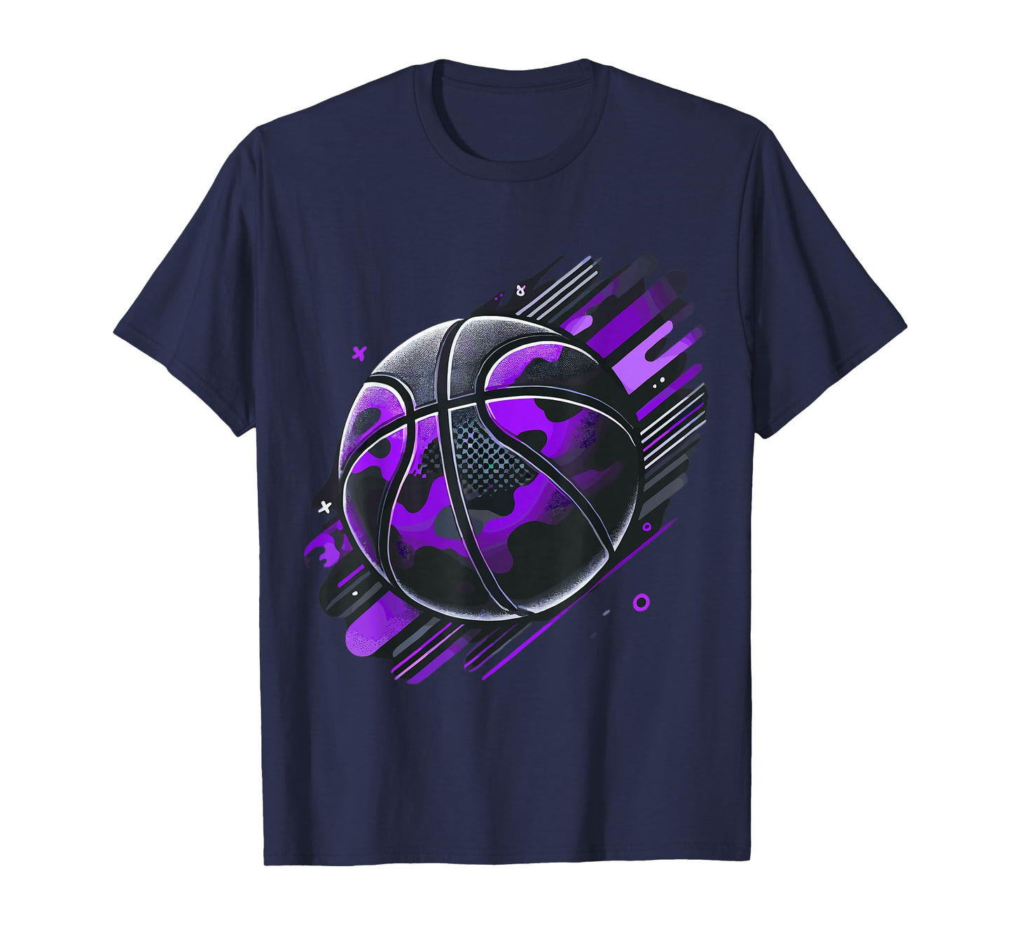Magical and Funny Basketball Gifts Purple Camouflage T-Shirt
