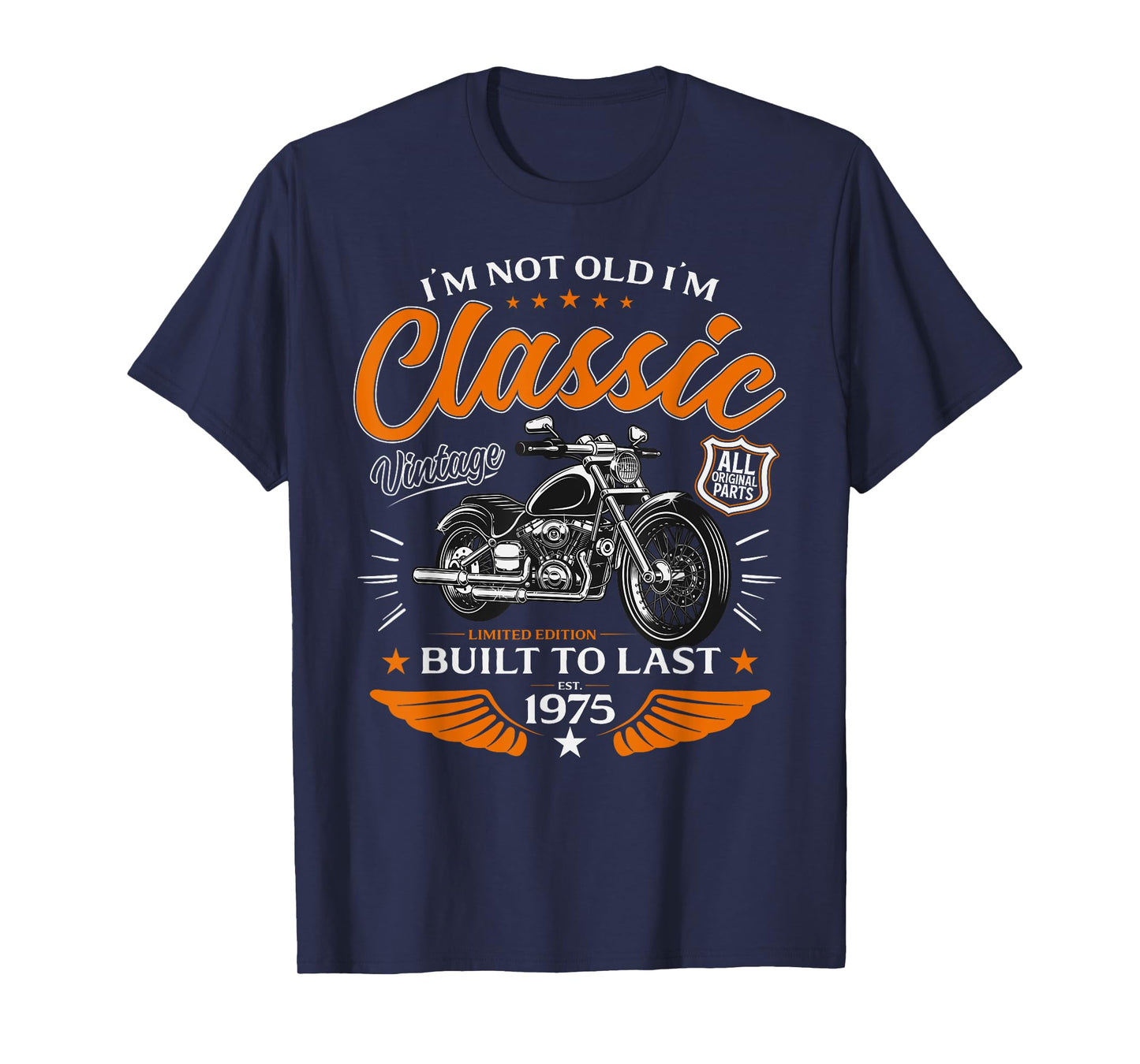 50th Birthday Man Gift Motorcycle Motorcyclist Biker 1975 T-Shirt