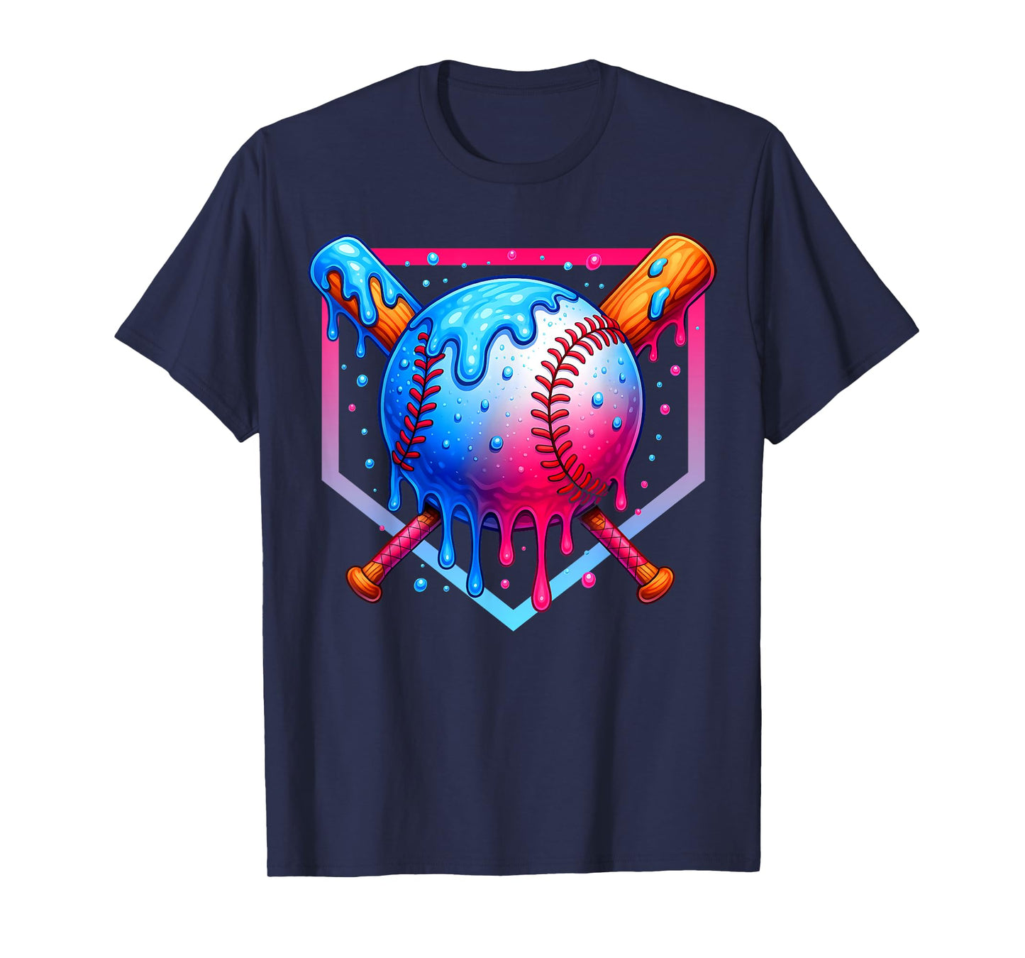 Baseball Drip Boys Home Plate Ice Cream Sport Players & Fans T-Shirt