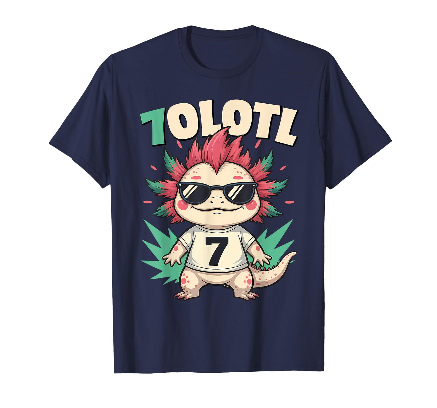 7olotl Sevenolotl – Funny Axolotl Halloween Number 7 Costume T-Shirt