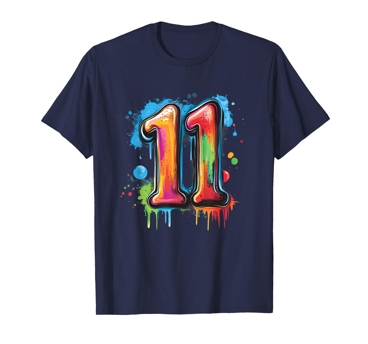 Number 11 11th Birthday Eleven Year Old Boys Girls Graffiti T-Shirt