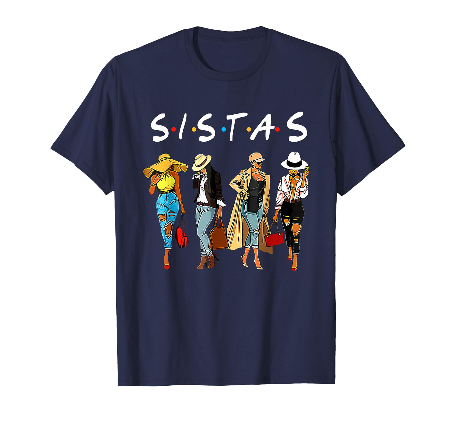 Cute Proud Black Sistas Queen Melanin African American Women T-Shirt