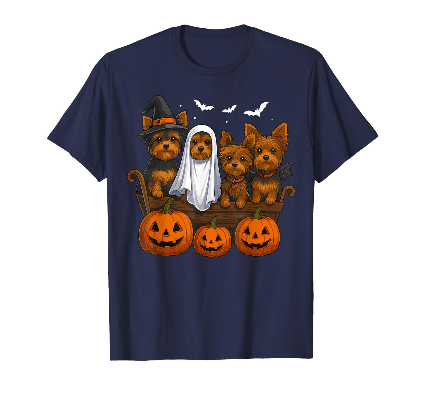 Yorkie Halloween Funny Yorkshire Terrier Dog Trick or Treat T-Shirt