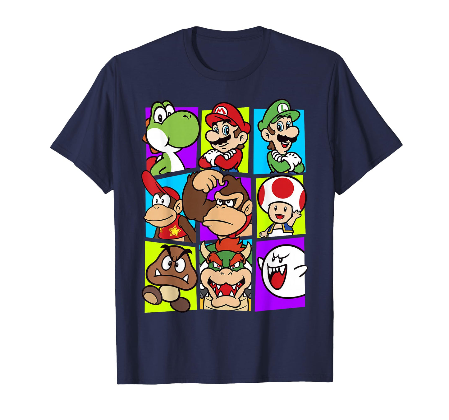 Super Mario Yoshi Luigi Bowser & Gang Box-Up Graphic T-Shirt T-Shirt