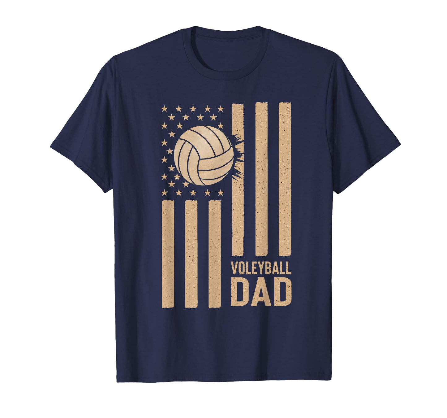 Vintage Volleyball Dad USA Flag Retro Fathers Day Daddy Men T-Shirt