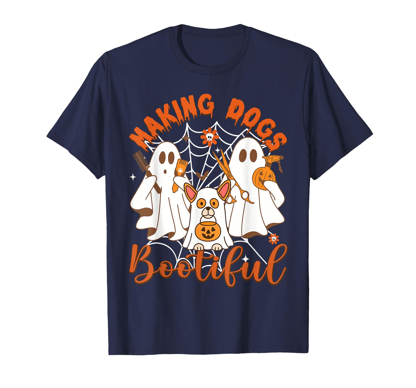 Making Dogs Bootiful Cute Halloween Ghost Puppy Men Women T-Shirt
