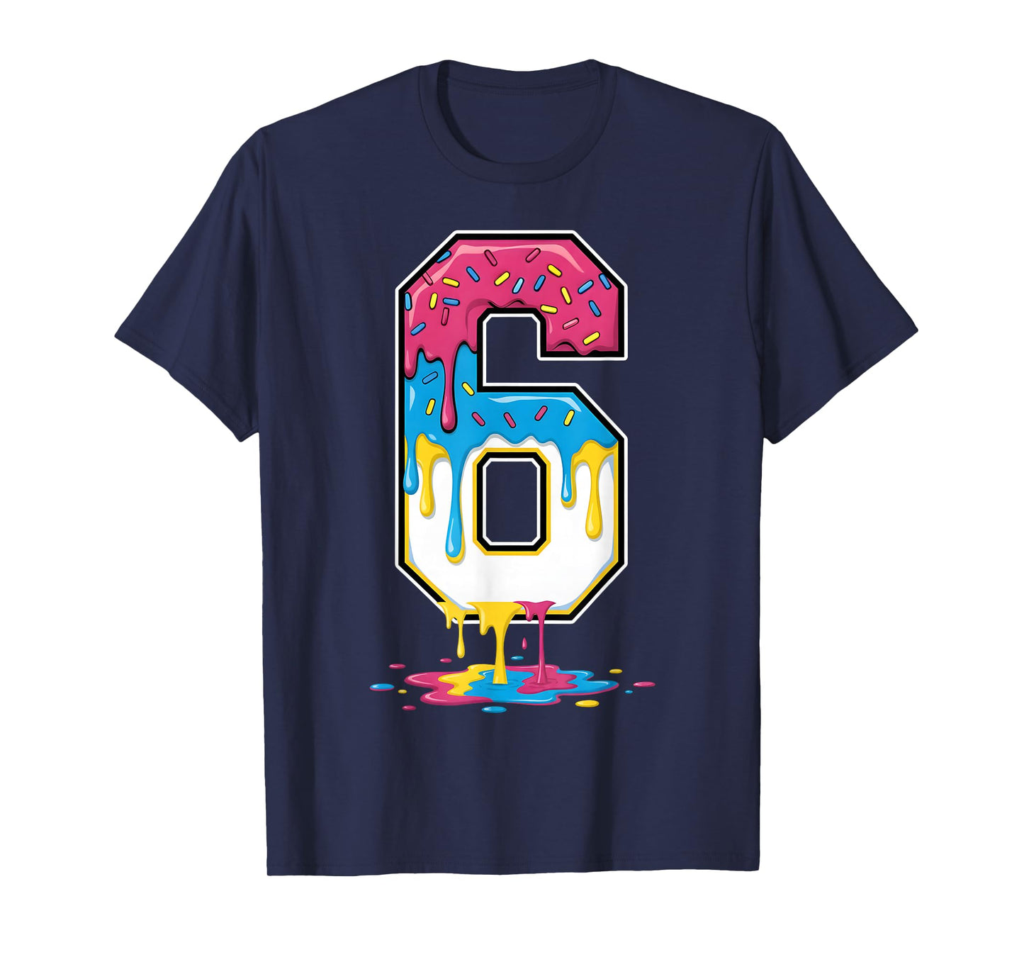 6 Number Seven Team Sports Ice Cream Drip Matching Varsity T-Shirt