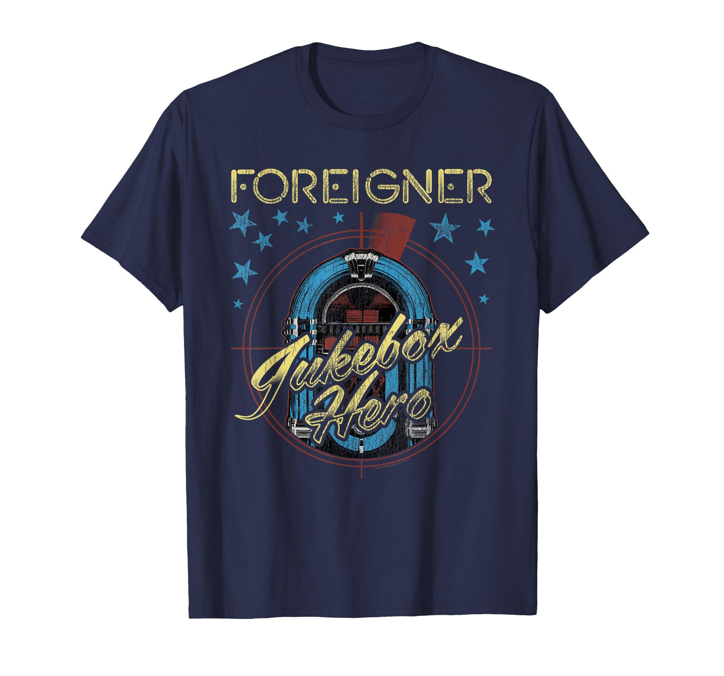 Foreigner Retro Jukebox Hero with Stars Vintage Band T-Shirt