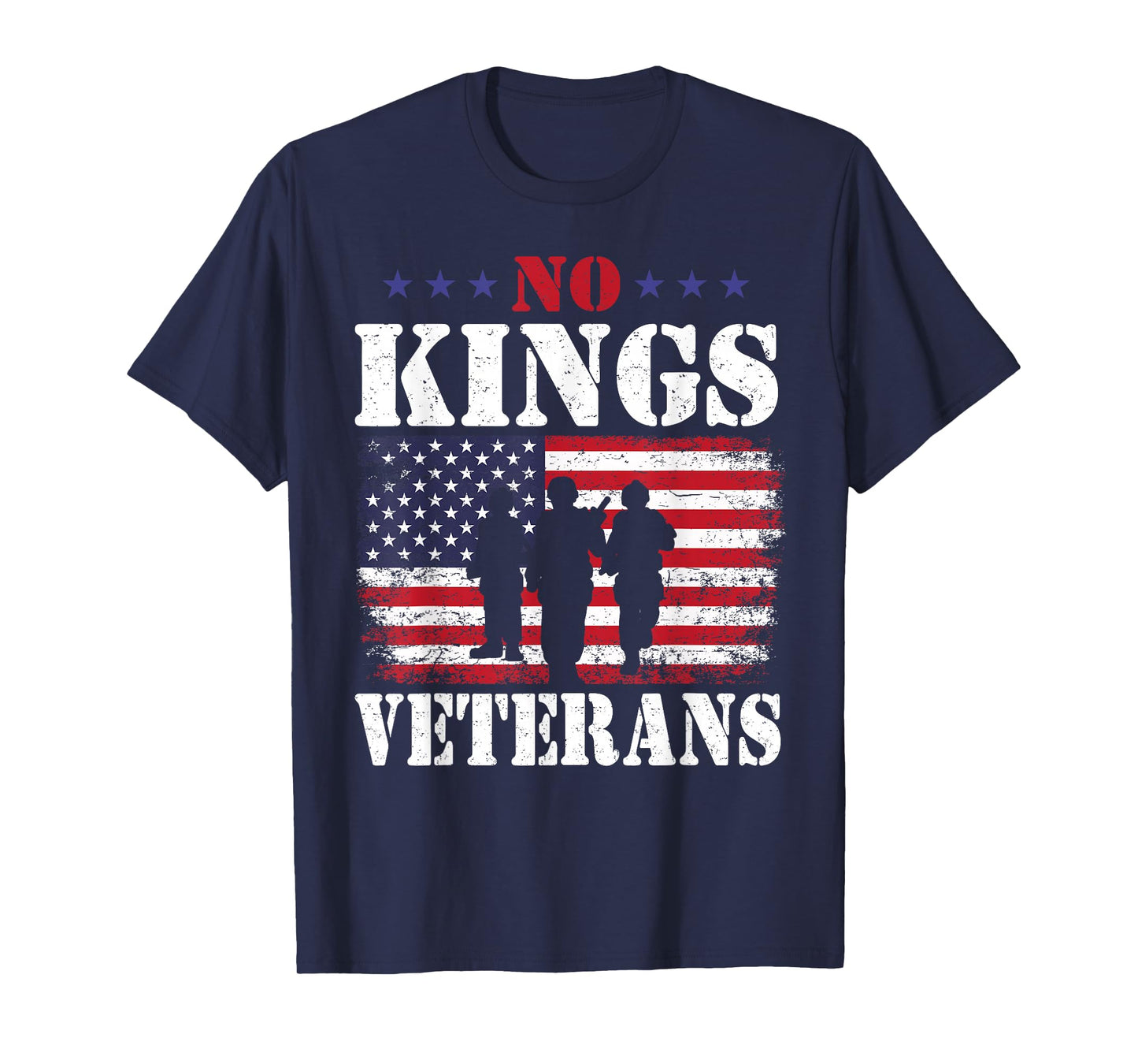 Veterans Protest No Kings Vintage American Flag Patriotic T-Shirt