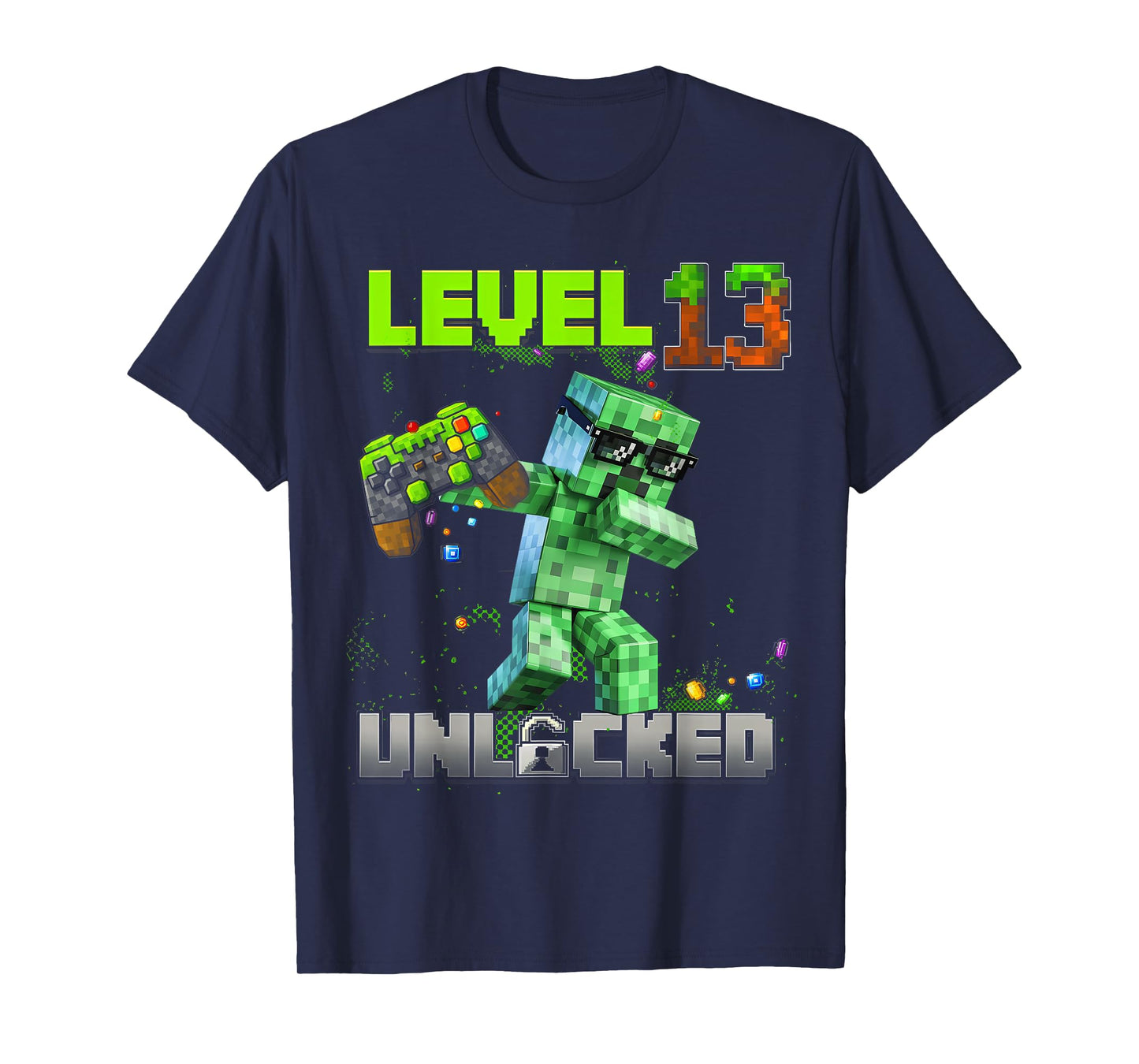 Level 13 Unlocked - Birthday Boy Pixel Gamer 13rd Birthday T-Shirt