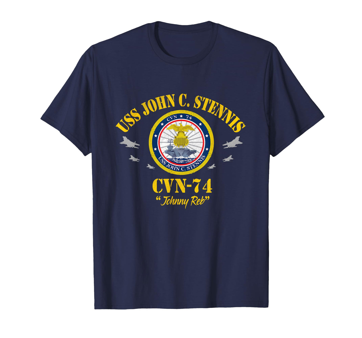 USS John C. Stennis CVN-74 Aircraft Carrier Veteran Flag T-Shirt