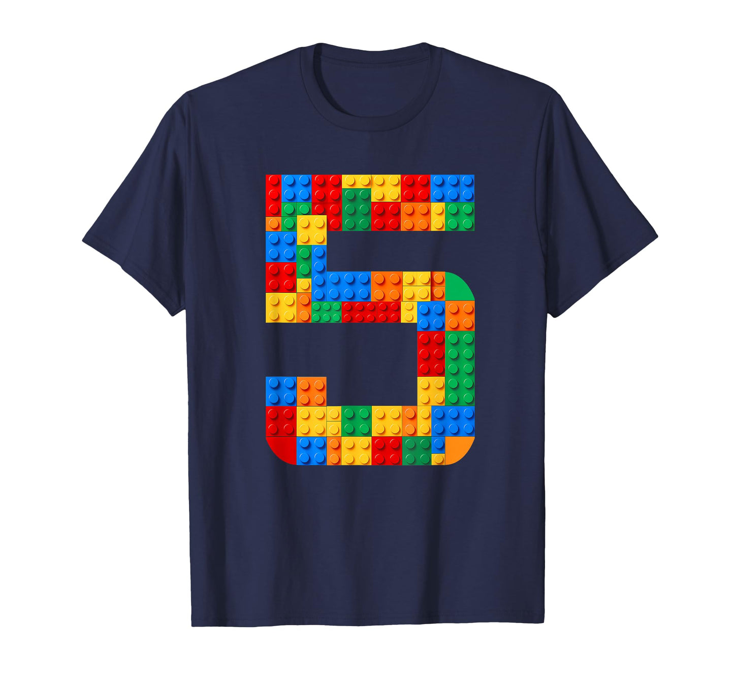5 Year Old Blocks Building Master Builder 5th Birthday Boy T-Shirt