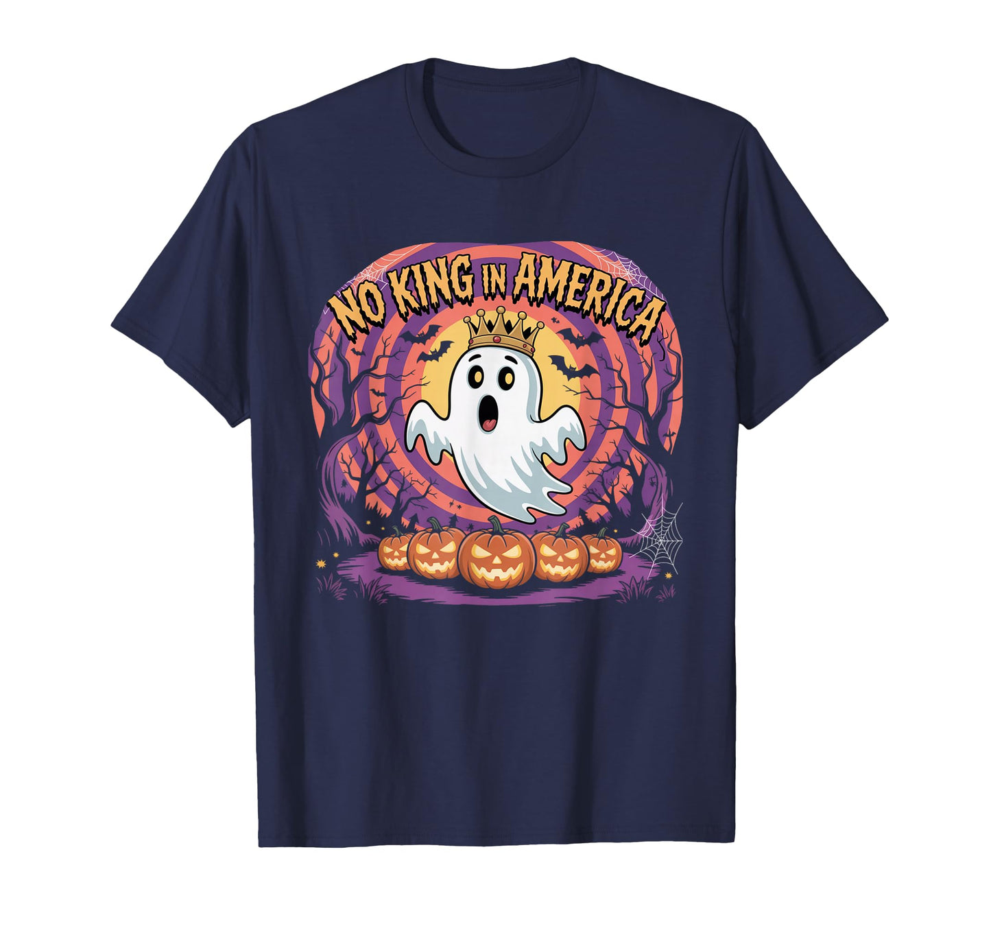 Funny Halloween No Kings in America Since 1776 Distressed T-Shirt