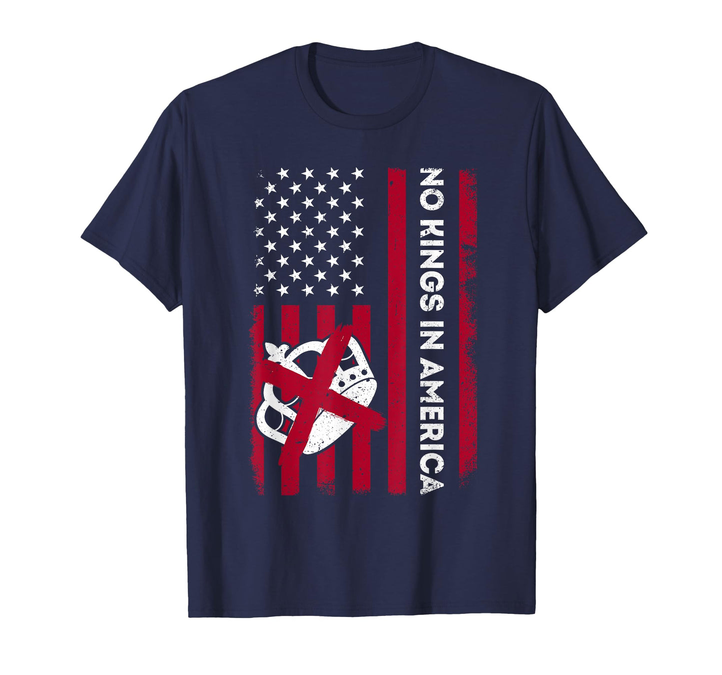 No Kings In America US Flag Vintage T-Shirt