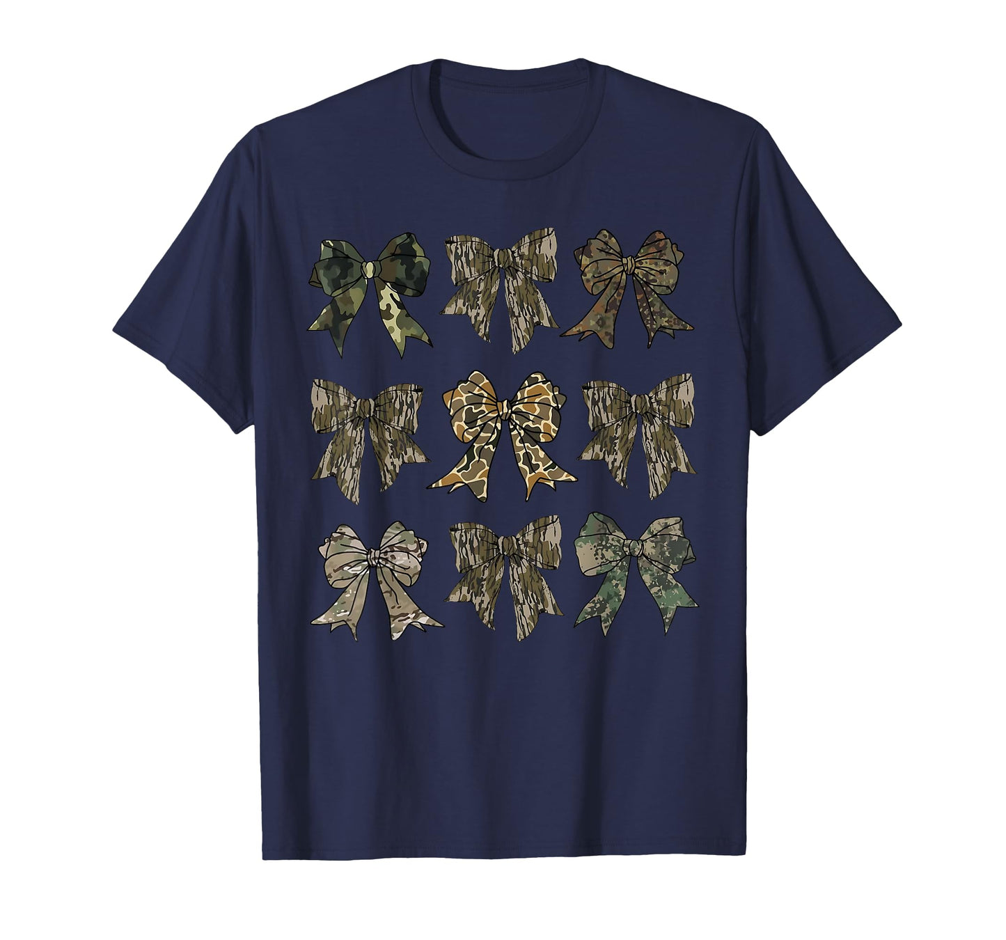 Camouflage Old Camo Bow Camo Coquette Bow Hunting Women Girl T-Shirt