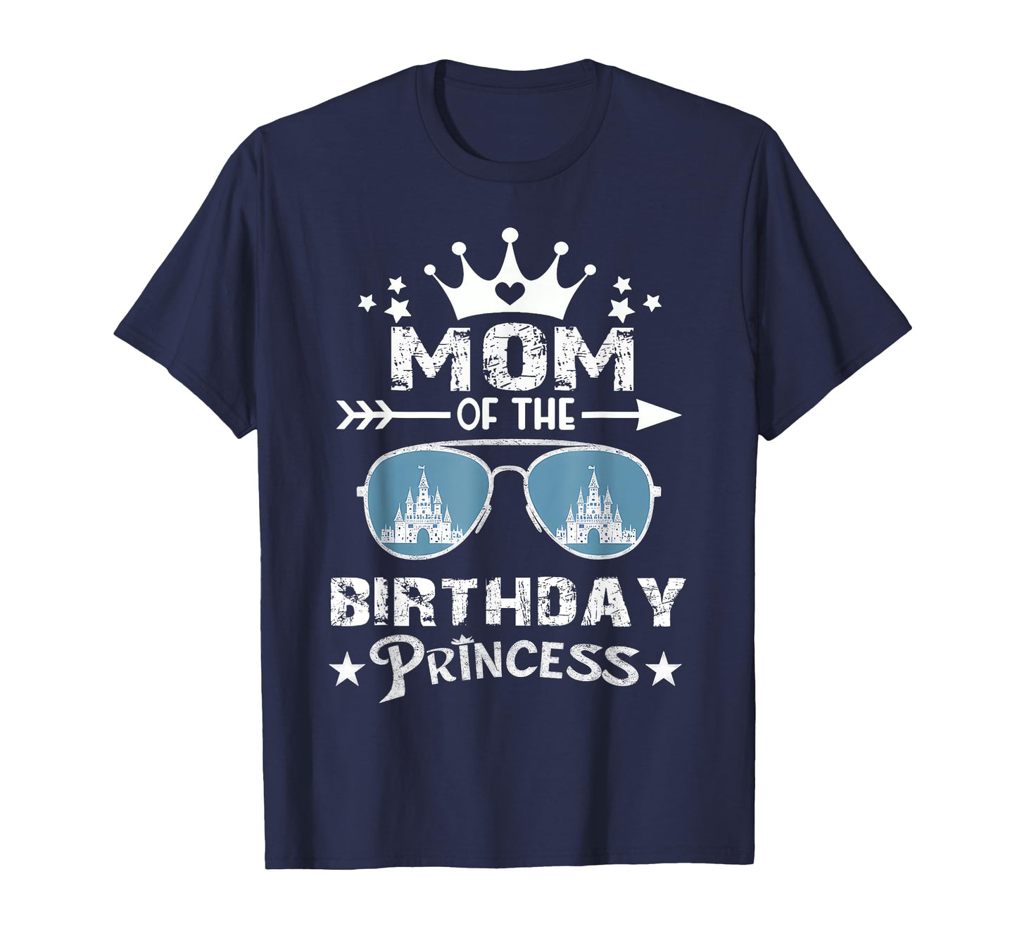 Mom Of The Birthday Princess Pastel Castle Family Matching T-Shirt