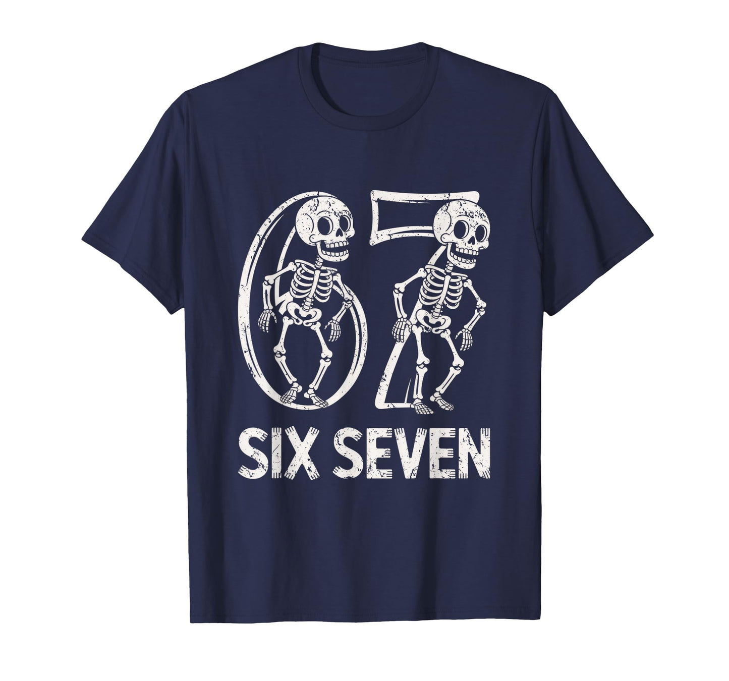 67 Skeleton Funny Six Seven Gen Alpha Halloween 6-7 Meme T-Shirt