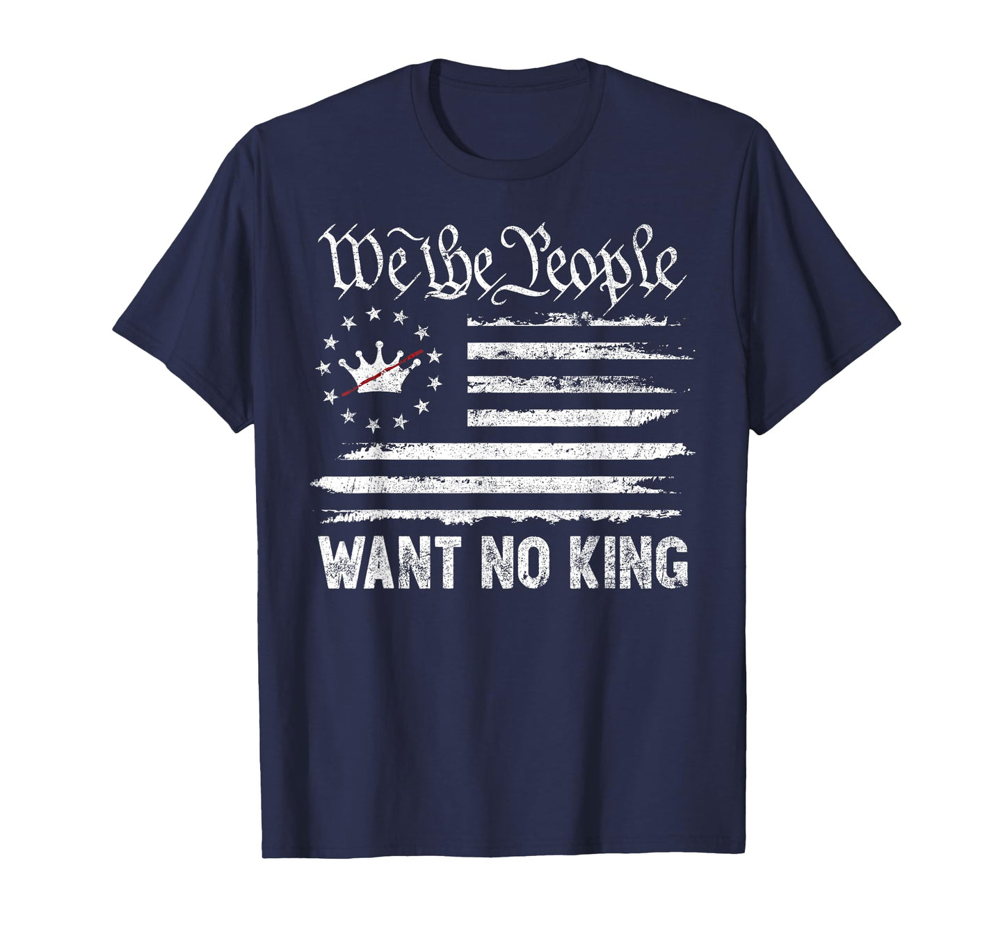 Patriotic Pro-Democracy Politics Protest No Kings In America T-Shirt