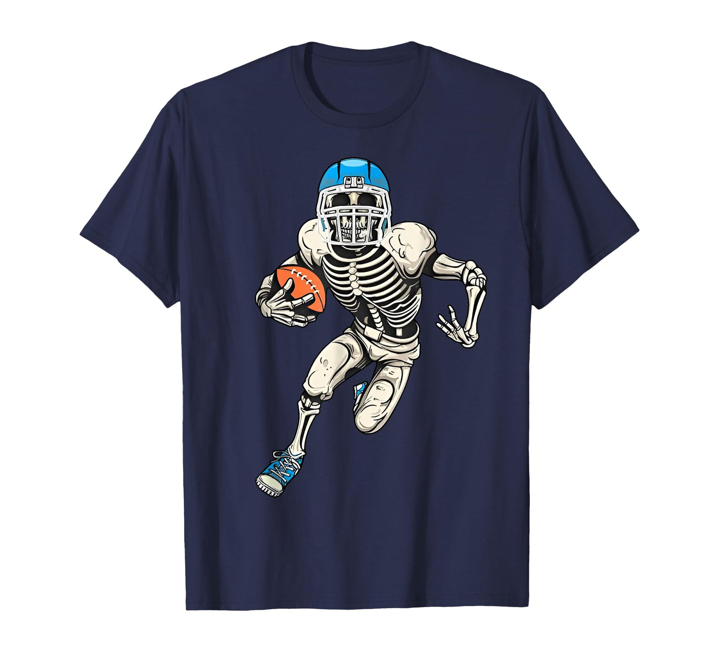 American Football Skeleton Halloween Men Boys Football Fan T-Shirt