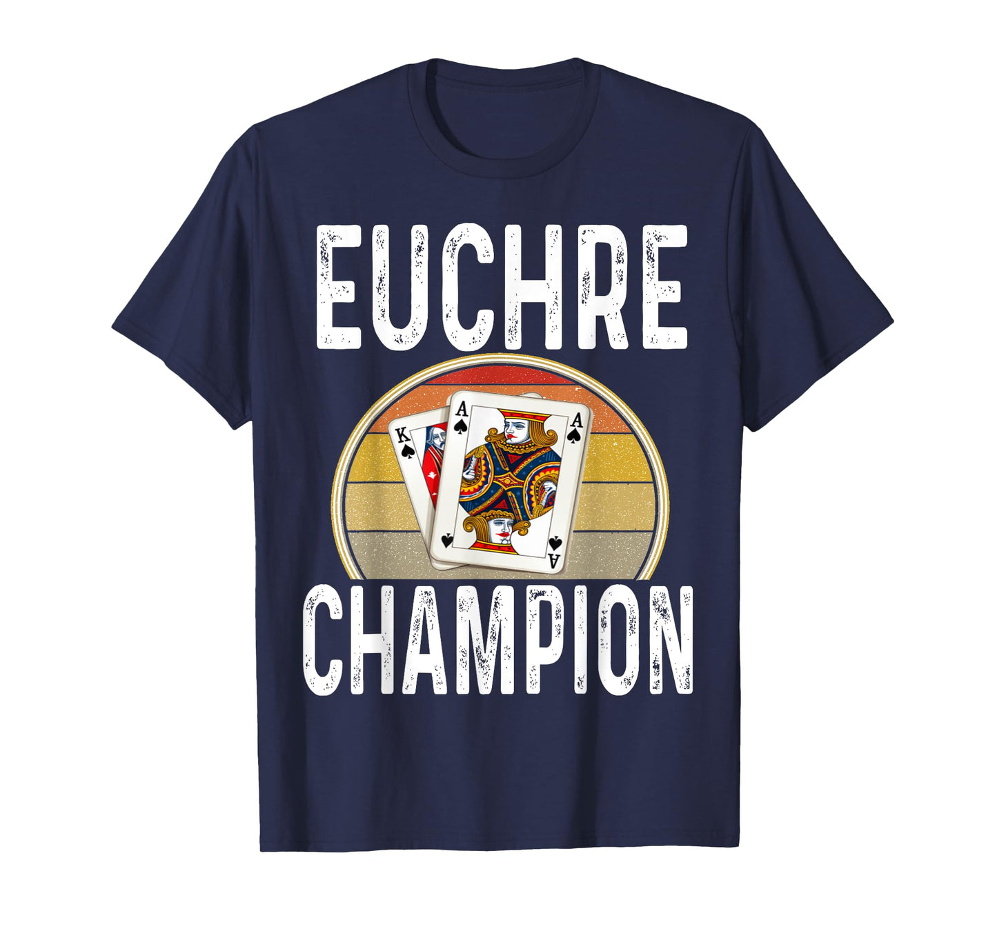 Euchre Champion Game Night Player Card Game Cards Retro T-Shirt