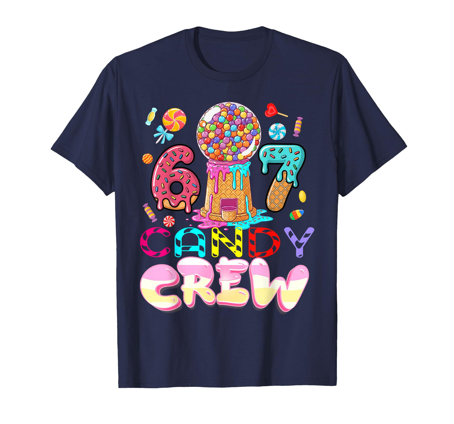 Candy Crew 67 Six Seven Meme Halloween Costumes Adult Women T-Shirt