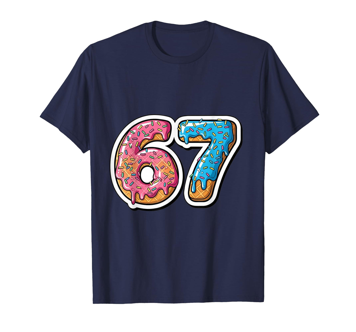 Six Seven Ice Cream Drip Sports Cool Meme 67 Funny Number T-Shirt