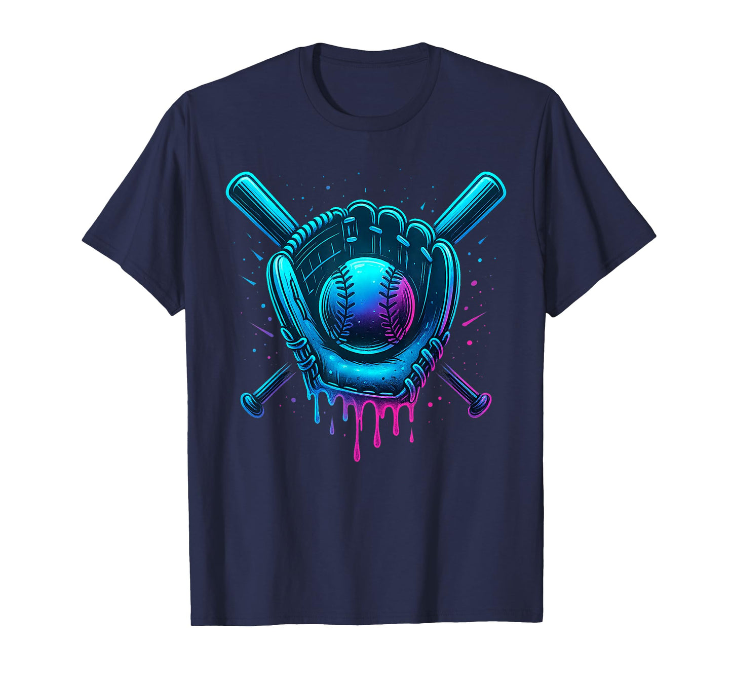 Futuristic Baseball Drip Patriotic Ball and Bat Youth Boys T-Shirt