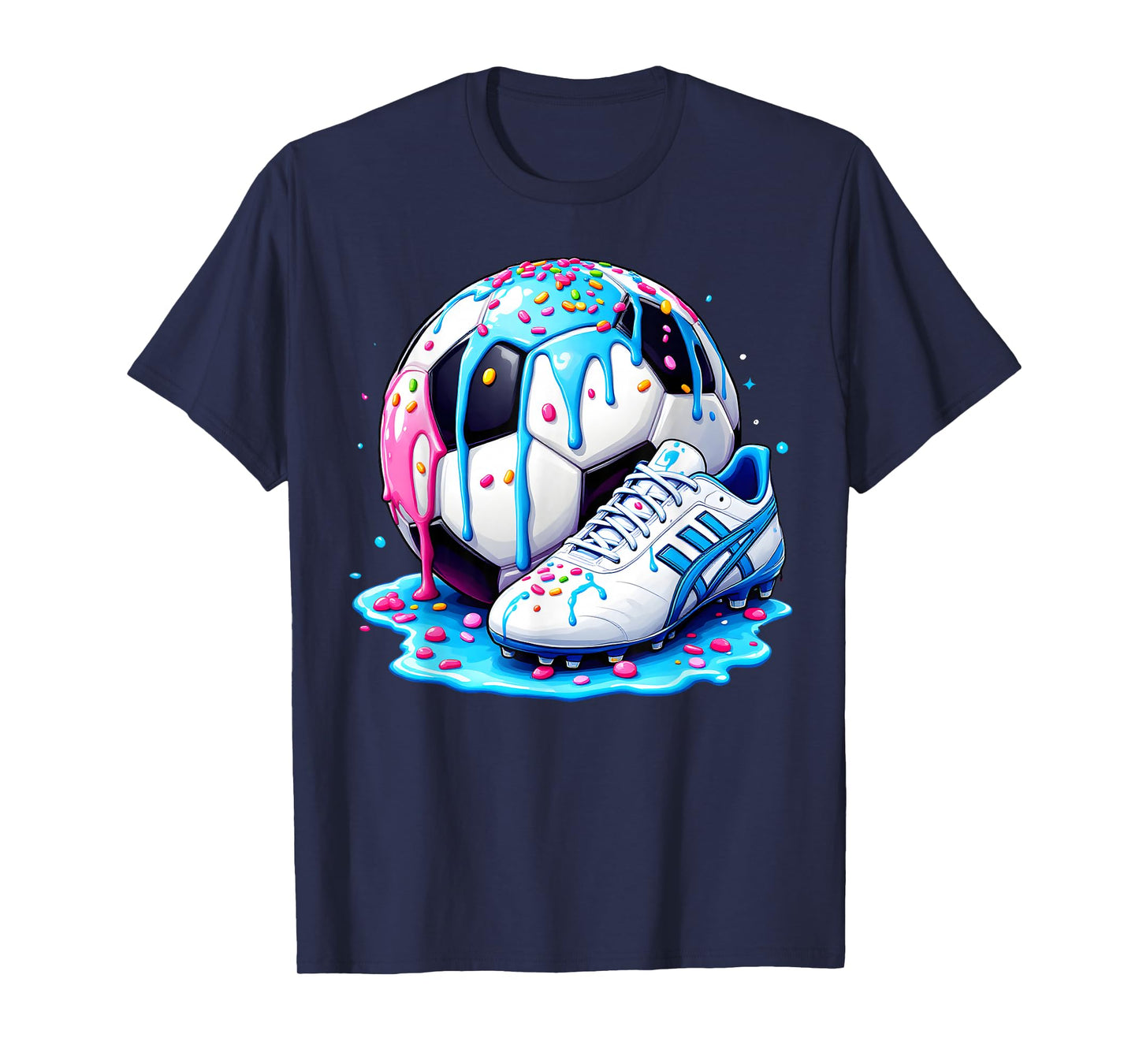 Soccer Ice Cream Sprinkles Theme Youth Respect The Drip Kids T-Shirt